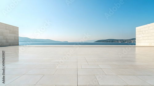A vast empty plaza with a sea vie  539AD