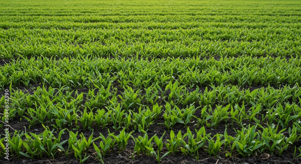 Springtime Green Field Seedlings - New growth, springtime, agriculture, farmland, nature's renewal. Symbolizing hope, growth, abundance, prosperity, and new beginnings Springtime Green Field Seedlings - New growth, springtime, agriculture, farmland, nature's renewal. Symbolizing hope, growth, abundance, prosperity, and new beginnings