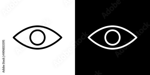 Visible icon stroke vector icon simple black style, illustration.