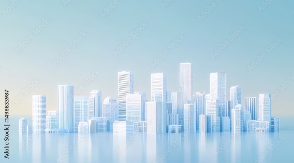 Fototapeta premium 3D Render of a Futuristic Cityscape