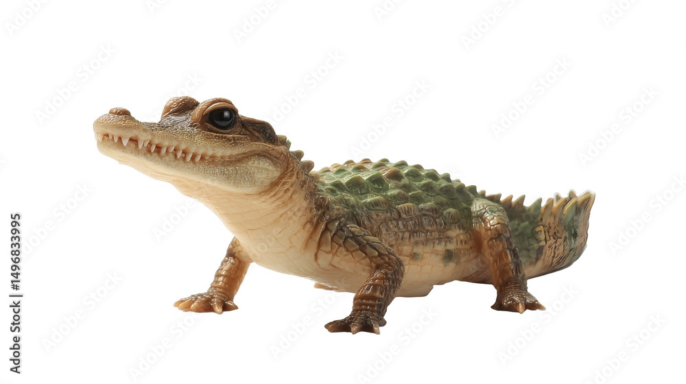 Obraz premium [Transparent Background PNG]Baby Alligator on White Background