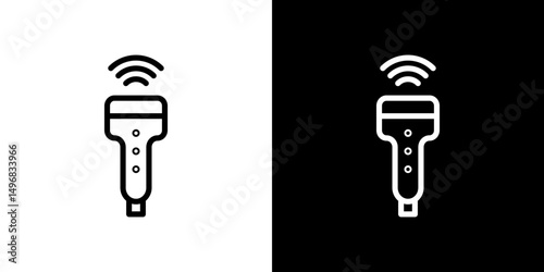 Ultrasound icon stroke vector icon simple black style, illustration.