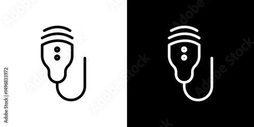 Ultrasound icon stroke vector icon simple black style, illustration.