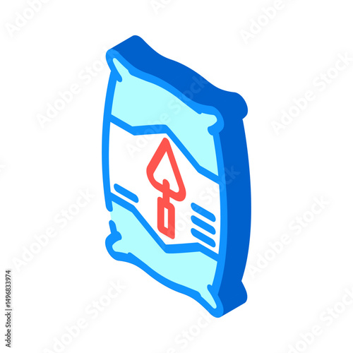 bag cement isometric icon vector illustration
