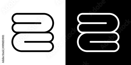 Towel icon stroke vector icon simple black style, illustration.