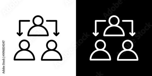 Third party icon stroke vector icon simple black style, illustration.