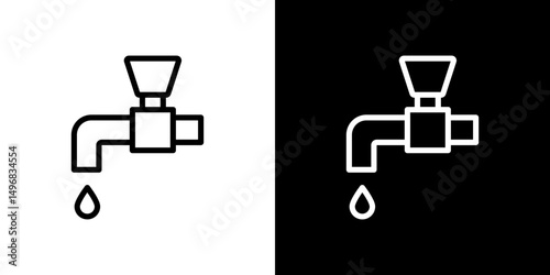 Tap icon stroke vector icon simple black style, illustration.