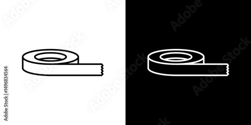 Tape icon stroke vector icon simple black style, illustration.