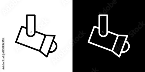 Spotlight icon stroke vector icon simple black style, illustration.