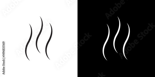 Smoke steam silhouette icon stroke vector icon simple black style, illustration.