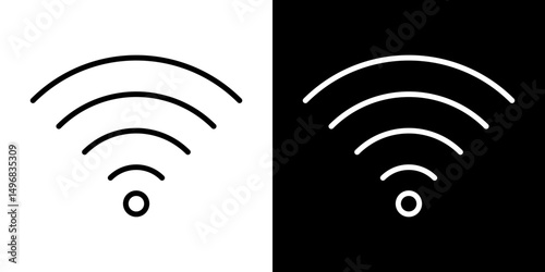 Signals icon stroke vector icon simple black style, illustration.