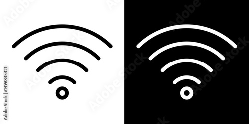 Signal icon stroke vector icon simple black style, illustration.