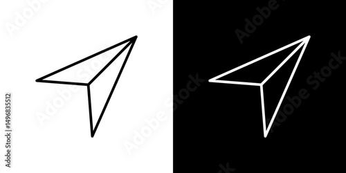 Send icon stroke vector icon simple black style, illustration.