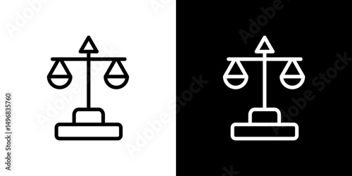 Scales icon stroke vector icon simple black style, illustration.