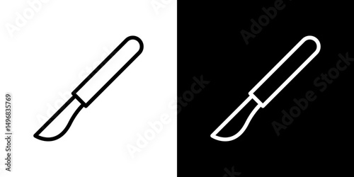 Scalpel icon stroke vector icon simple black style, illustration.