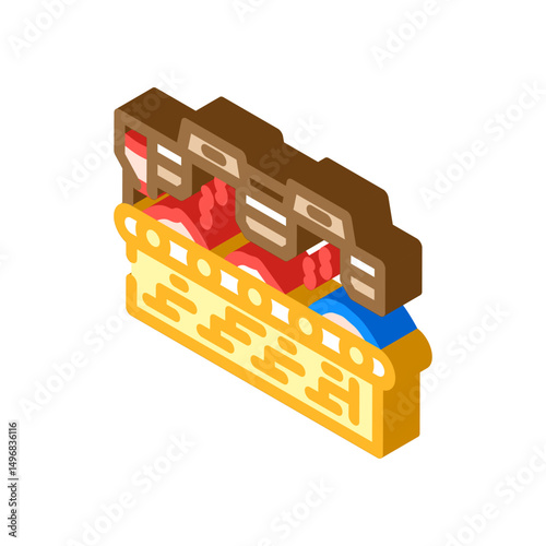 clinker cooler cement production isometric icon vector illustration