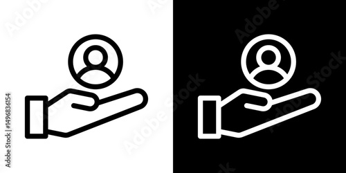 Retention icon stroke vector icon simple black style, illustration.