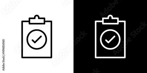 Result icon stroke vector icon simple black style, illustration.