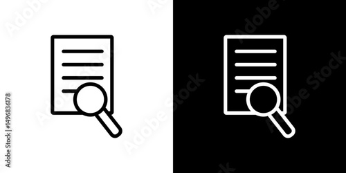 Research icon stroke vector icon simple black style, illustration.