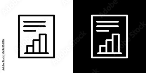 Report icon stroke vector icon simple black style, illustration.