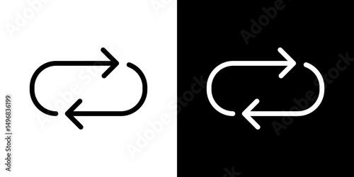 Repeat icon stroke vector icon simple black style, illustration.