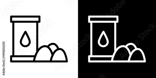 Raw material icon stroke vector icon simple black style, illustration.
