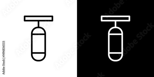 Punching bag icon stroke vector icon simple black style, illustration.