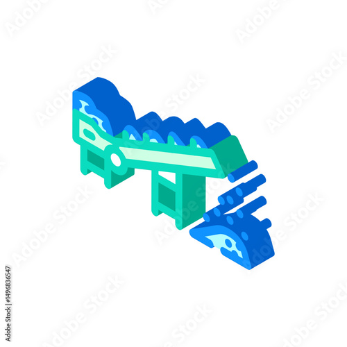 conveyor belt cement production isometric icon vector illustration