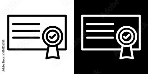 Qualification icon stroke vector icon simple black style, illustration.