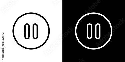 Pulse icon stroke vector icon simple black style, illustration.