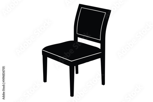 Elegant Chair Design Minimalist Seating Illustration in Black and White