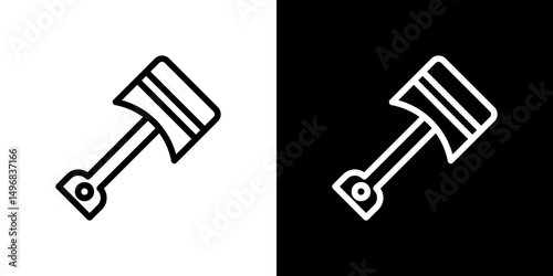 Piston icon stroke vector icon simple black style, illustration.