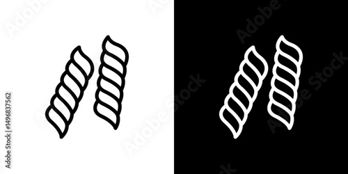 Pasta icon stroke vector icon simple black style, illustration.