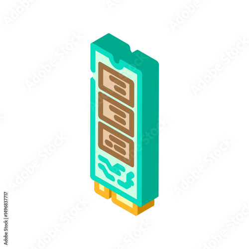 high speed ssd storage gaming pc isometric icon vector illustration
