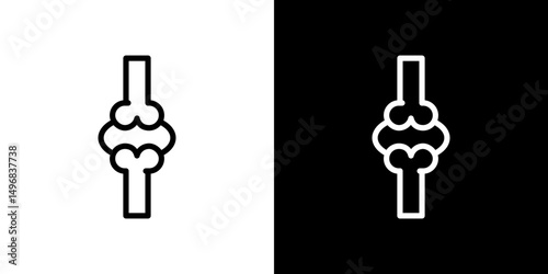 Osteoporosis icon stroke vector icon simple black style, illustration.