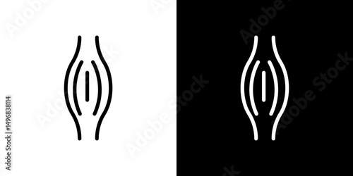 Myalgia icon stroke vector icon simple black style, illustration.