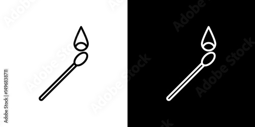 Matches icon stroke vector icon simple black style, illustration.