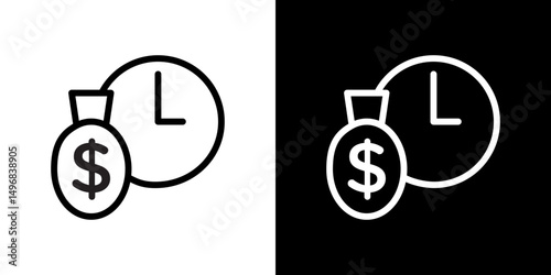 Long term investment icon stroke vector icon simple black style, illustration.