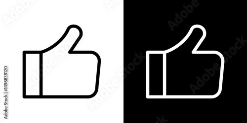 Like icon stroke vector icon simple black style, illustration.