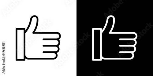 Like icon stroke vector icon simple black style, illustration.