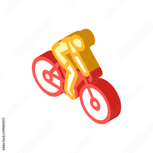 cycling spring isometric icon vector illustration