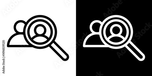 Job vacancy icon stroke vector icon simple black style, illustration.