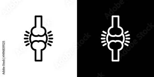 Joint icon stroke vector icon simple black style, illustration.