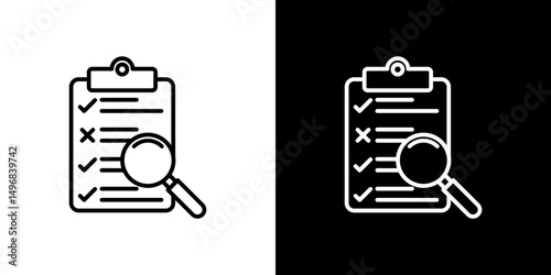 Inspection icon stroke vector icon simple black style, illustration.