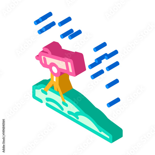 stargazing spring isometric icon vector illustration