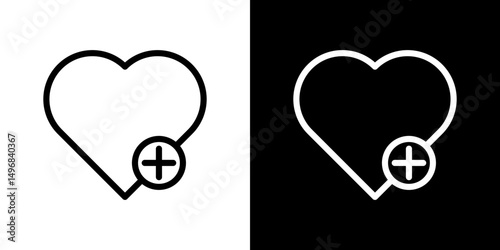 Health care icon stroke vector icon simple black style, illustration.