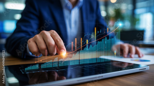 Futuristic Business Analytics Interactive Data Visualization and AI-Driven Insights