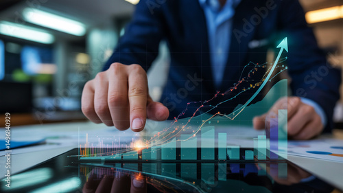 Futuristic Business Analytics Interactive Data Visualization and AI-Driven Insights