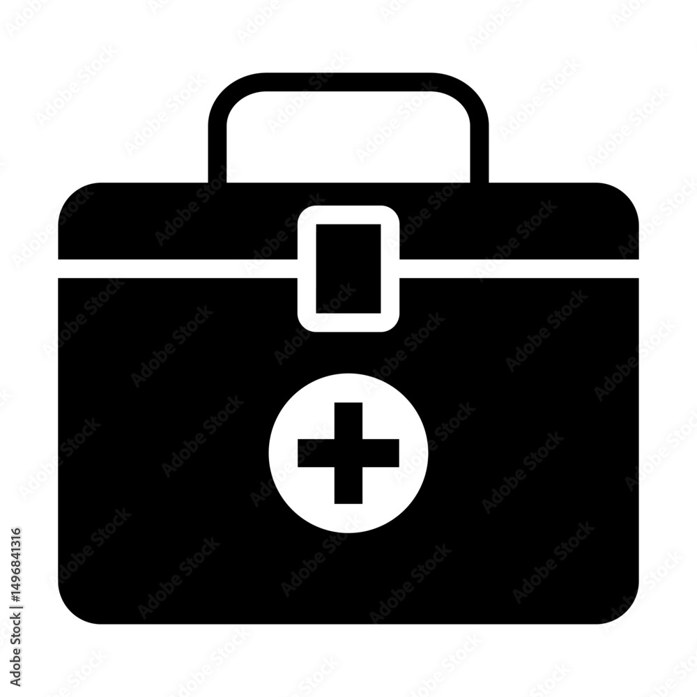 Medical box icon logo design. Medical suitcase sign and symbol. First aid icon Medical box icon logo design. Medical suitcase sign and symbol. First aid icon