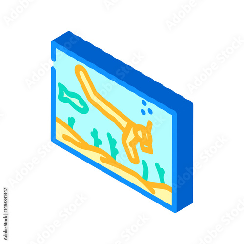 snorkeling trip summer spend time isometric icon vector illustration